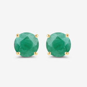 Bids.com 0.72 Carat Genuine Zambian Emerald 10K Yellow Gold Earrings Earrings