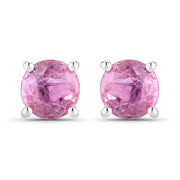 Bids.com 1.30 Carat Genuine Pink Sapphire 10K White Gold Earrings Earrings