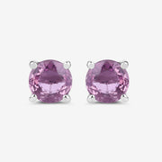 Bids.com 1.30 Carat Genuine Pink Sapphire 10K White Gold Earrings Earrings