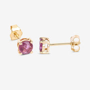 Bids.com 1.30 Carat Genuine Pink Sapphire 10K Yellow Gold Earrings Earrings