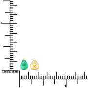 Bids.com 0.70 Carat Genuine Zambian Emerald 14K Yellow Gold Earrings Earrings