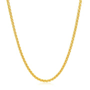 Bids.com 2.1mm 14k Yellow Gold Round Wheat Chain Necklaces