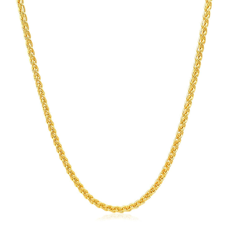 Bids.com 2.1mm 14k Yellow Gold Round Wheat Chain Necklaces