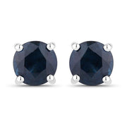 Bids.com 1.30 Carat Genuine Blue Sapphire 14K White Gold Earrings Earrings