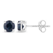 Bids.com 1.30 Carat Genuine Blue Sapphire 14K White Gold Earrings Earrings
