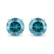 Bids.com 0.81 Carat Genuine Blue Diamond 14K White Gold Earrings Earrings