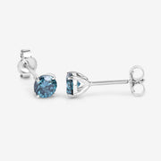 Bids.com 0.81 Carat Genuine Blue Diamond 14K White Gold Earrings Earrings