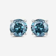 Bids.com 0.81 Carat Genuine Blue Diamond 14K White Gold Earrings Earrings