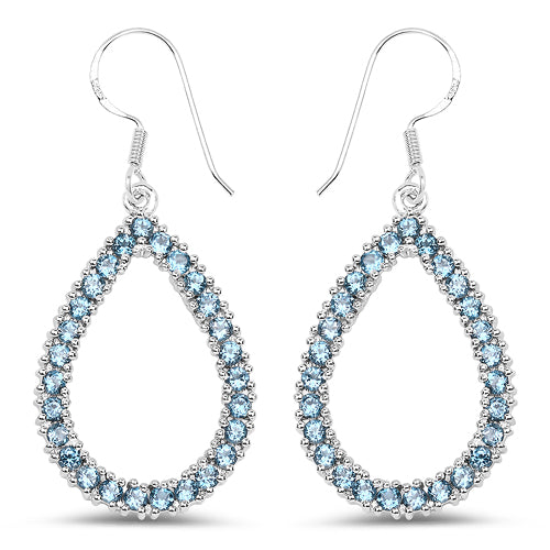 Bids.com 4.32 Carat Genuine London Blue Topaz .925 Sterling Silver Earrings Earrings