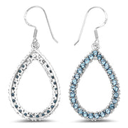 Bids.com 4.32 Carat Genuine London Blue Topaz .925 Sterling Silver Earrings Earrings