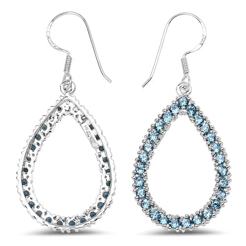 Bids.com 4.32 Carat Genuine London Blue Topaz .925 Sterling Silver Earrings Earrings