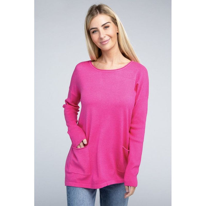 Viscose Front Pockets Sweater