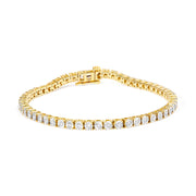 Bids.com .925 Sterling Silver 1.0 Cttw Miracle-Set Diamond Round Faceted Bezel Tennis Bracelet (I-J Color, I3 Clarity) - 7" Bracelets