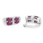 Bids.com 3.20 Carat Glass Filled Ruby .925 Sterling Silver Earrings Earrings