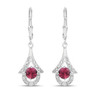 Bids.com 1.20 Carat Genuine Pink Tourmaline .925 Sterling Silver Earrings Earrings