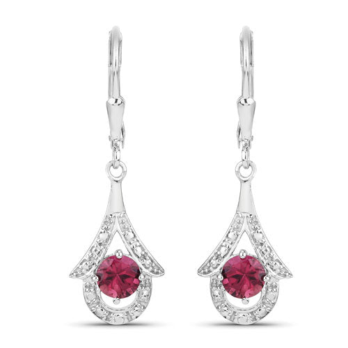 Bids.com 1.20 Carat Genuine Pink Tourmaline .925 Sterling Silver Earrings Earrings