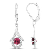 Bids.com 1.20 Carat Genuine Pink Tourmaline .925 Sterling Silver Earrings Earrings