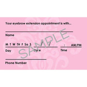 GladGirl Brow Care Instructions & Appointment Card - 25 per Quantity Marketing
