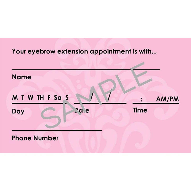 GladGirl Brow Care Instructions & Appointment Card - 25 per Quantity Marketing