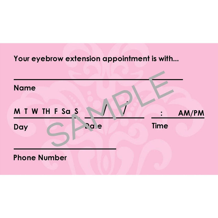 Brow Care Instructions & Appointment Card - 25 per Quantity