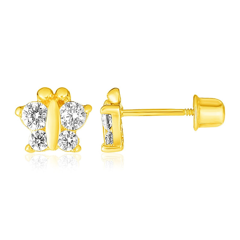 Bids.com 14k Yellow Gold Butterfly Childrens Earrings Earrings