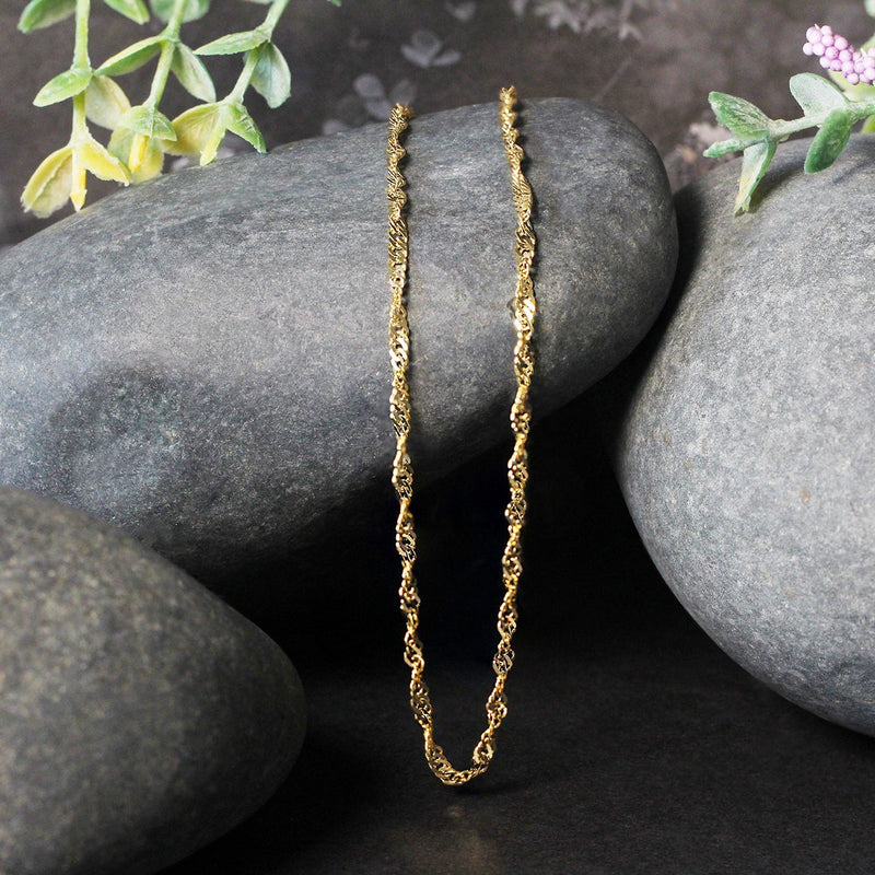 Bids.com 2.1mm 14k Yellow Gold Singapore Chain Necklaces