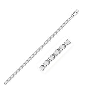 Bids.com 2.9mm 14k White Gold Heart Anklet Accessories