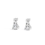 Bids.com 14K White Gold 1/4 Cttw Double Diamond Drop and Dangle Stud Earrings (H-I Color, SI1-SI2 Clarity) Earrings