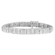 Bids.com 10K White Gold Round and Baguette Cut Diamond Bracelet (2.00 cttw, H-I Color, I2-I3 Clarity) Bracelets