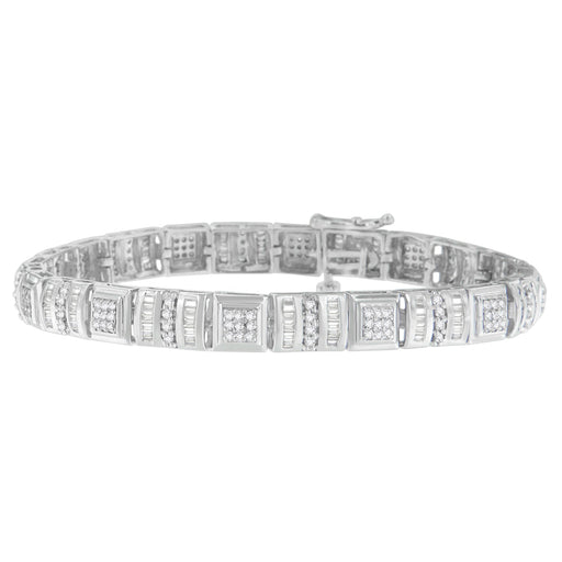 Bids.com 10K White Gold Round and Baguette Cut Diamond Bracelet (2.00 cttw, H-I Color, I2-I3 Clarity) Bracelets