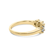 Bids.com 10K Yellow Gold 1/2 Cttw Miracle Set Round Diamond Three Stone Illusion Plate Ring (I-J Color, I2-I3 Clarity) - Size 7 Rings