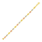 Bids.com 14k Tri Color Gold Mariner Link Anklet Accessories
