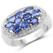 Bids.com 2.20 Carat Genuine Kyanite .925 Sterling Silver Ring Rings