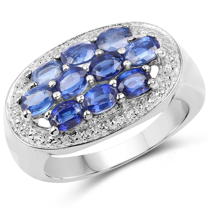 Bids.com 2.20 Carat Genuine Kyanite .925 Sterling Silver Ring Rings