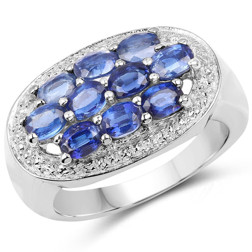 Bids.com 2.20 Carat Genuine Kyanite .925 Sterling Silver Ring Rings
