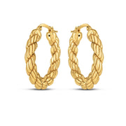 Bids.com 14k Yellow Gold Rope Hoop Earrings Earrings