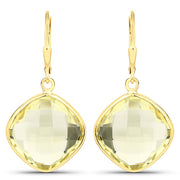 Bids.com 21.40 Carat Genuine Lemon Quartz .925 Sterling Silver Earrings Earrings