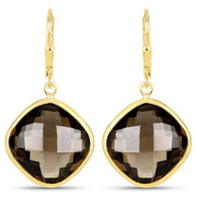 Bids.com 21.40 Carat Genuine Smoky Quartz .925 Sterling Silver Earrings Earrings
