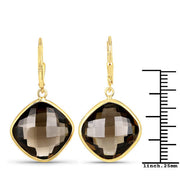 Bids.com 21.40 Carat Genuine Smoky Quartz .925 Sterling Silver Earrings Earrings