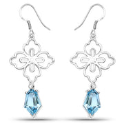 Bids.com 12.14 Carat Genuine Swiss Blue Topaz .925 Sterling Silver Earrings Earrings
