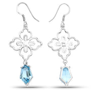 Bids.com 12.14 Carat Genuine Swiss Blue Topaz .925 Sterling Silver Earrings Earrings