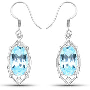 Bids.com 13.68 Carat Genuine Blue Topaz .925 Sterling Silver Earrings Earrings