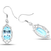 Bids.com 13.68 Carat Genuine Blue Topaz .925 Sterling Silver Earrings Earrings