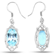 Bids.com 13.68 Carat Genuine Blue Topaz .925 Sterling Silver Earrings Earrings
