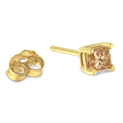 Bids.com IGI Certified 3/8 Cttw Princess-Cut Square Diamond 4-Prong Solitaire Stud Earrings in 14K Yellow Gold (K-L Color, I1-I2 Clarity) Earrings