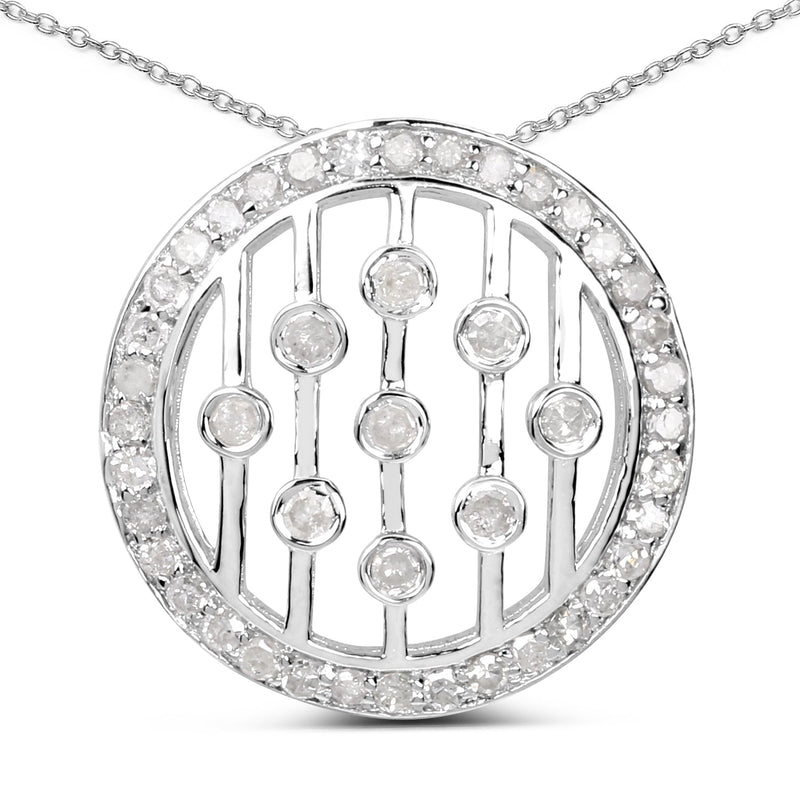 Bids.com 0.53 Carat Genuine White Diamond .925 Sterling Silver Pendant Pendants