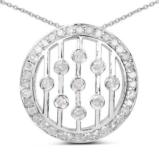 Bids.com 0.53 Carat Genuine White Diamond .925 Sterling Silver Pendant Pendants