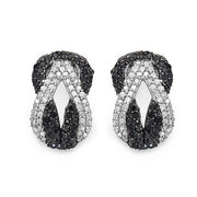 Bids.com 1.05 Carat Genuine Black Diamond & White Diamond .925 Sterling Silver Earrings Earrings