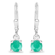 Bids.com 0.92 Carat Genuine Emerald .925 Sterling Silver Earrings Earrings
