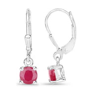 Bids.com 1.20 Carat Genuine Ruby .925 Sterling Silver Earrings Earrings